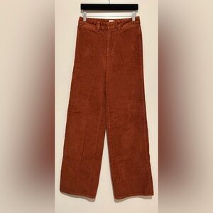 Gap Orange Brick Color  Corduroy High Rise Wide Leg Crop 4 Tall